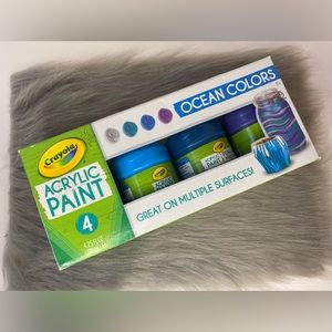 Crayons Acrylic paint ocean colors 4